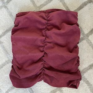 Zara burgundy maroon pink red color right cinched skirt